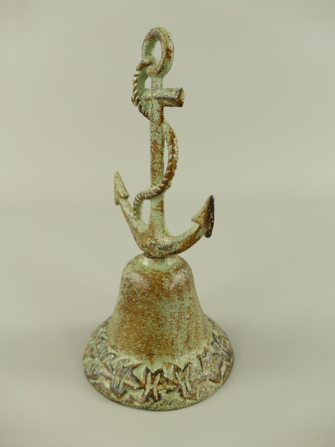 Tischglocke Anker Gußeisen farbig H.18x9cm