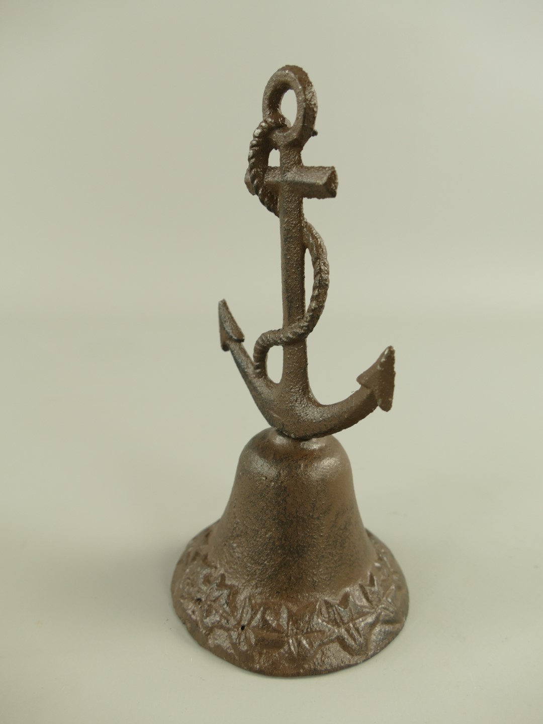 Tischglocke Anker Gußeisen rustikal braun H.18x9cm