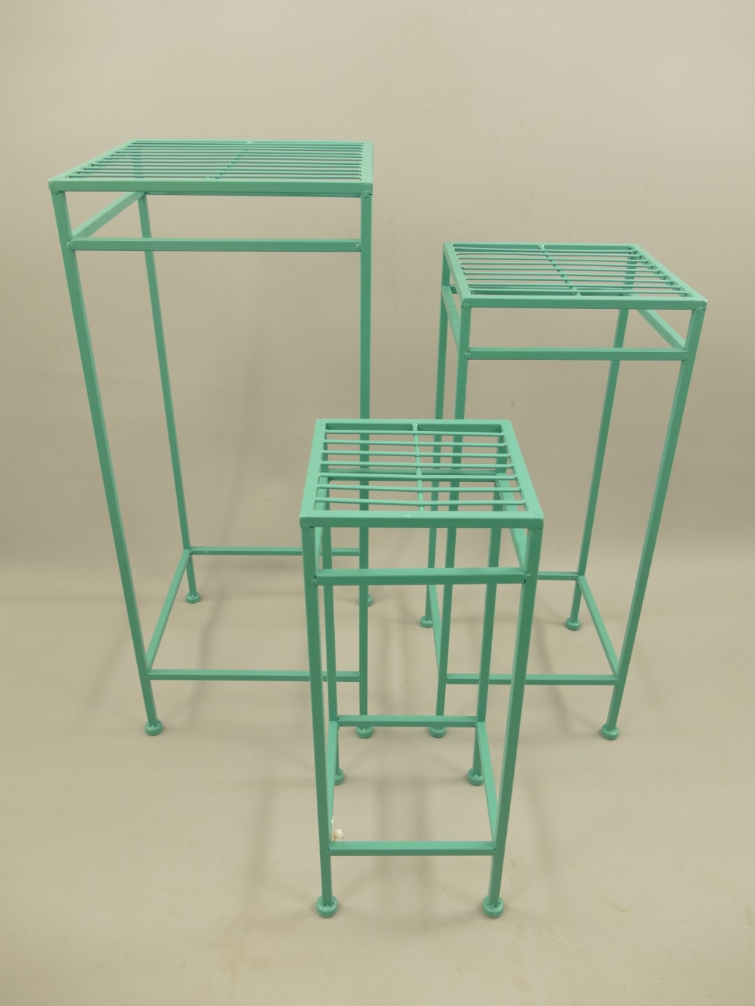 *A? Tisch Eisen rustikal grün Set/3 H.47-68cm