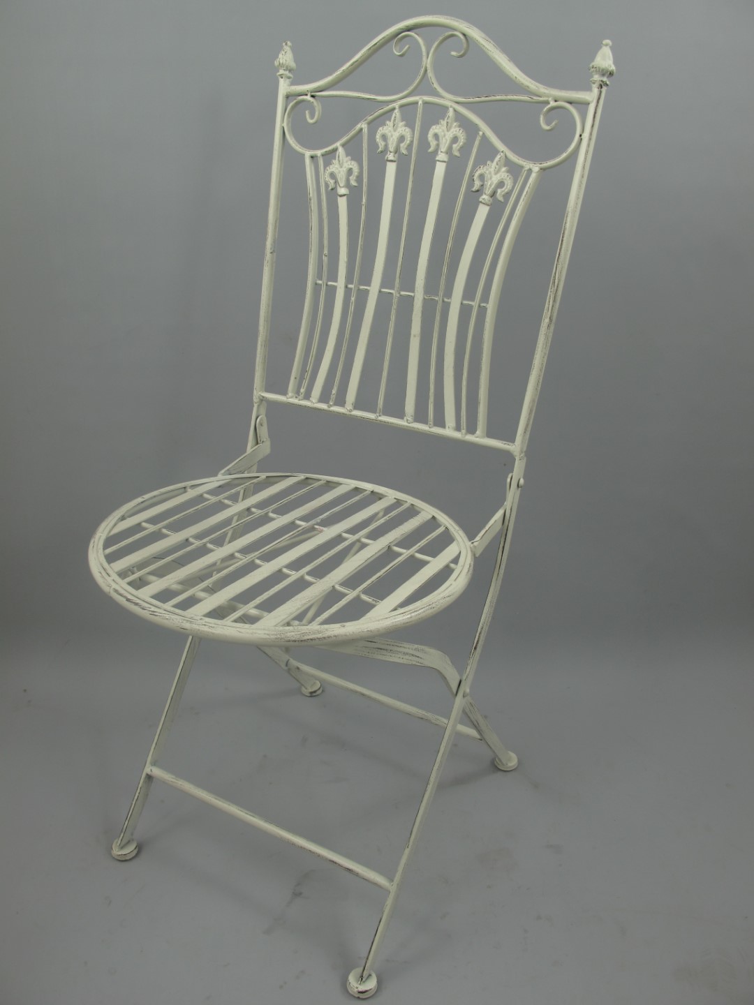 *NT 2Stuhl/Tisch(70) H.93cm Eisen rust. WEISS SET