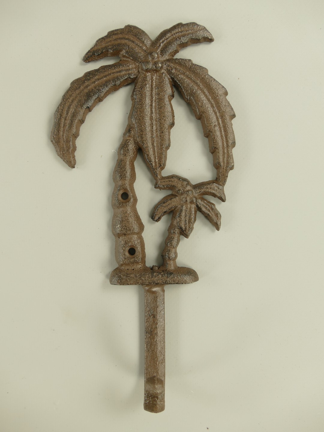 Wandhaken Palme Eisen rustikal braun H.21cm