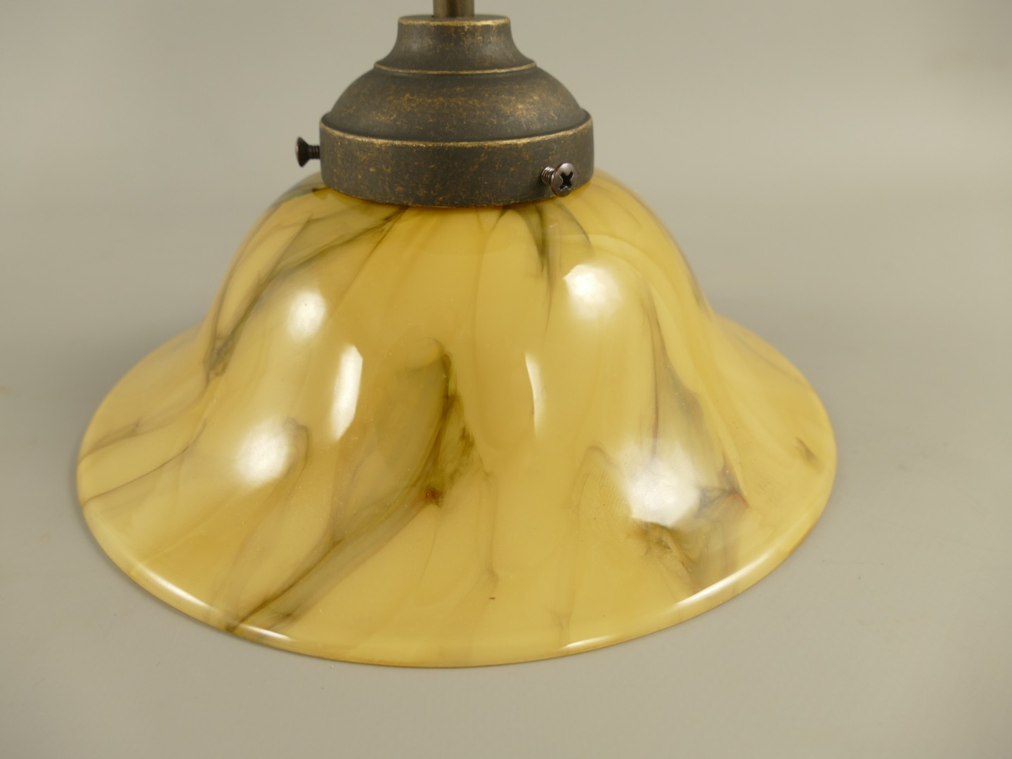 Schirm/Lampe(E27) Messing brün.(111.166-1B) H.30cm