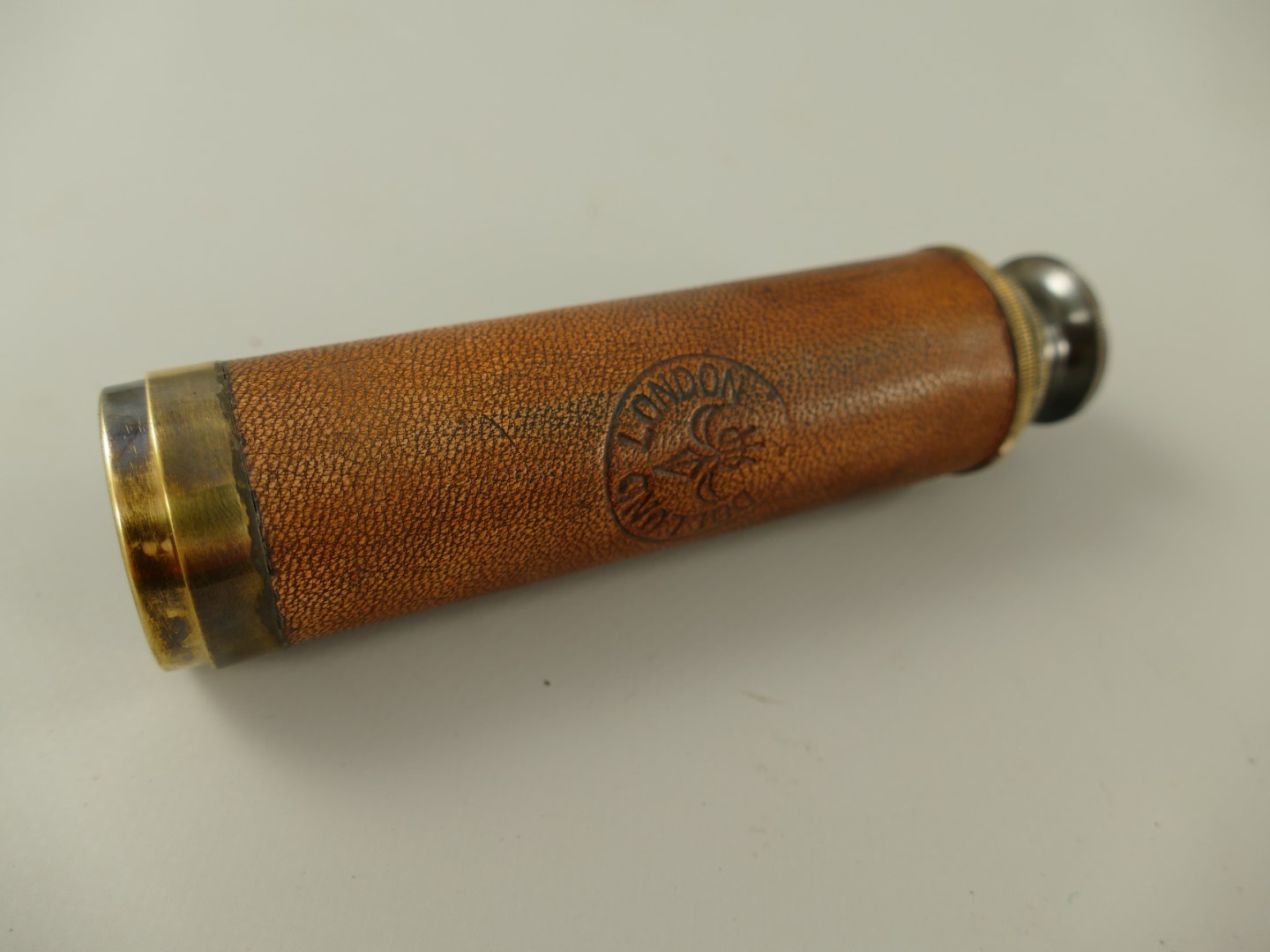 Nautikset Mes./leder patina Holz Box L.23x11cm