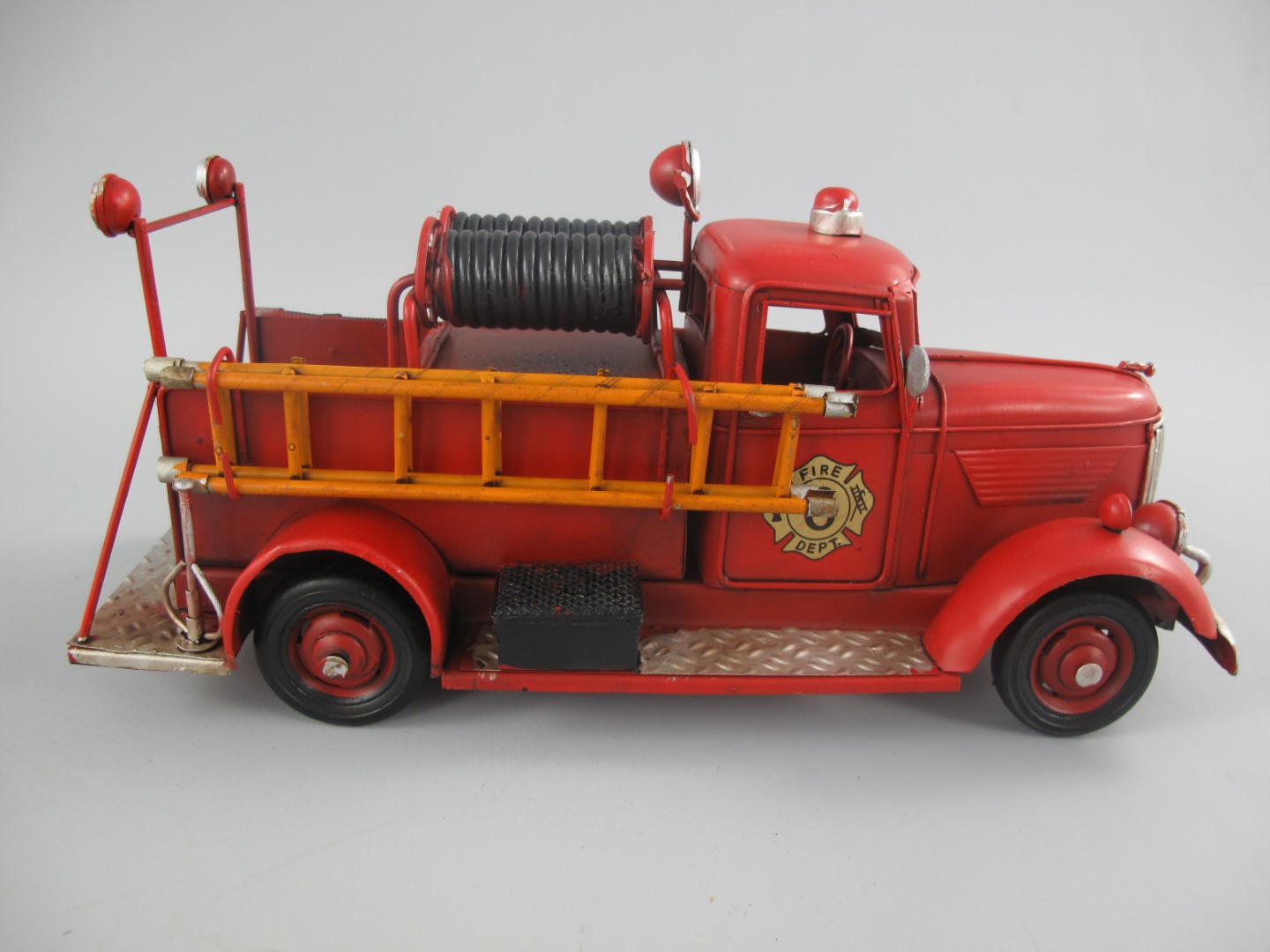 Feuerwehrwagen Antik Eisen L.30x14x12cm