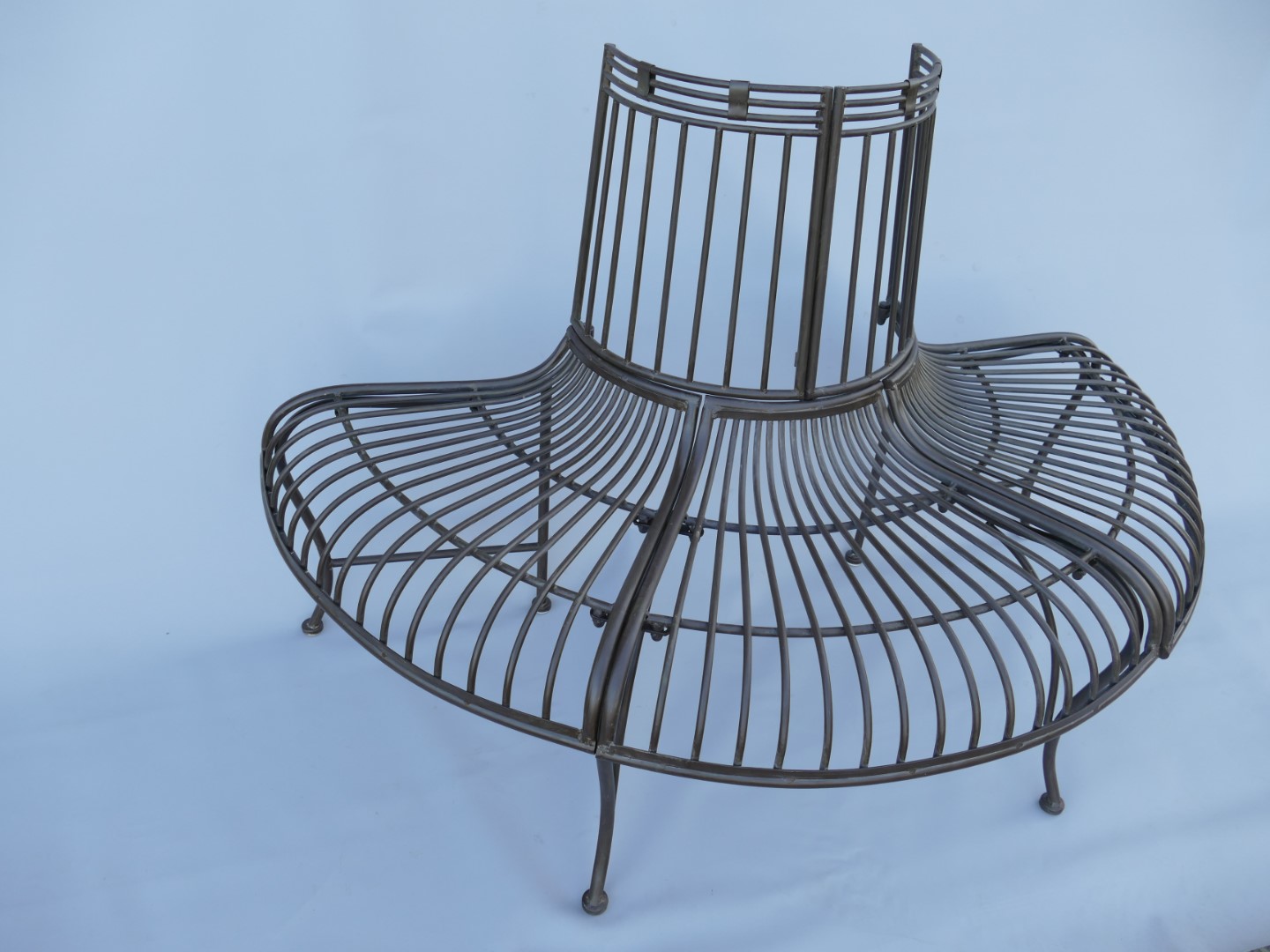 Baumbank 1/2 Eisen rustikal braun L.135x87cm