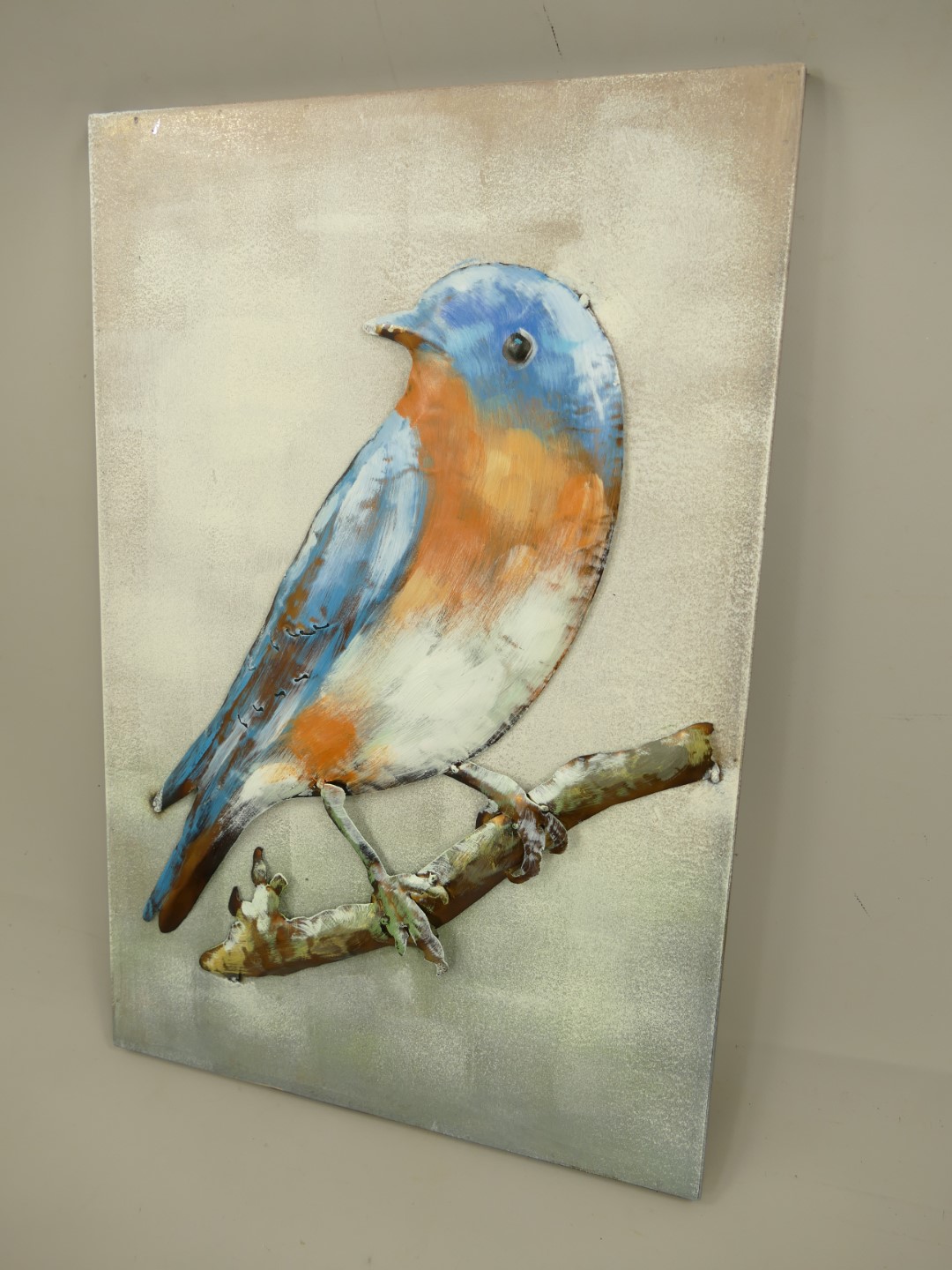(*) Metallbild (3D) Eisen Vogel H.60x40cm