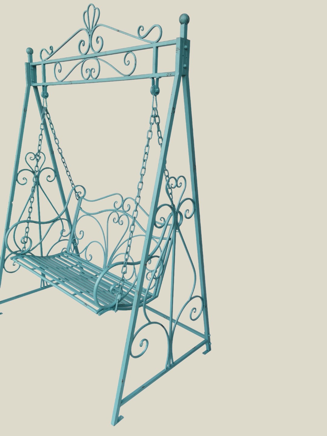 (*)*NT Schaukelbank Eisen rustik blau H.223x150cm