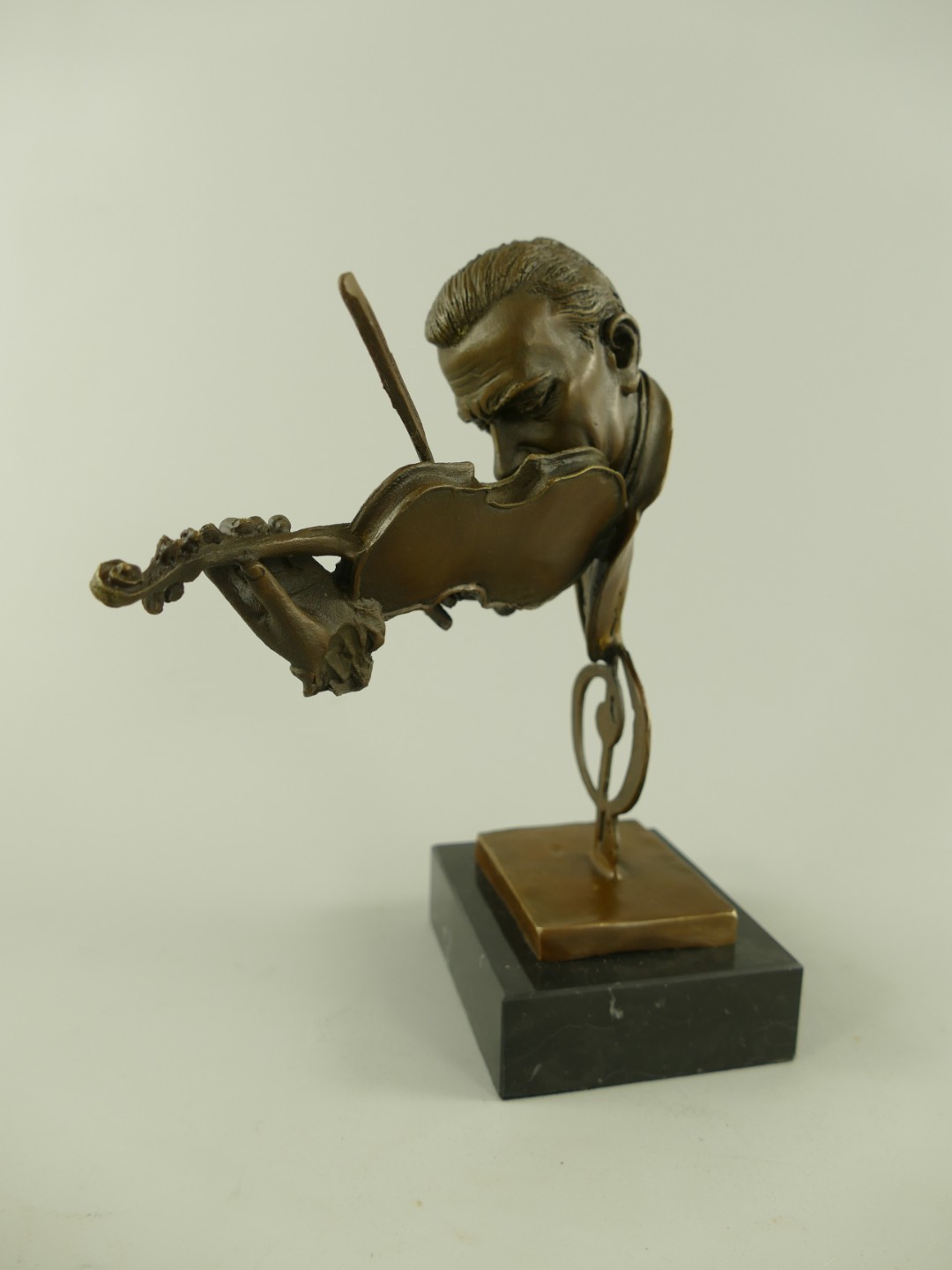 Figur Bronze Mann mit Violine H.23x16x18cm