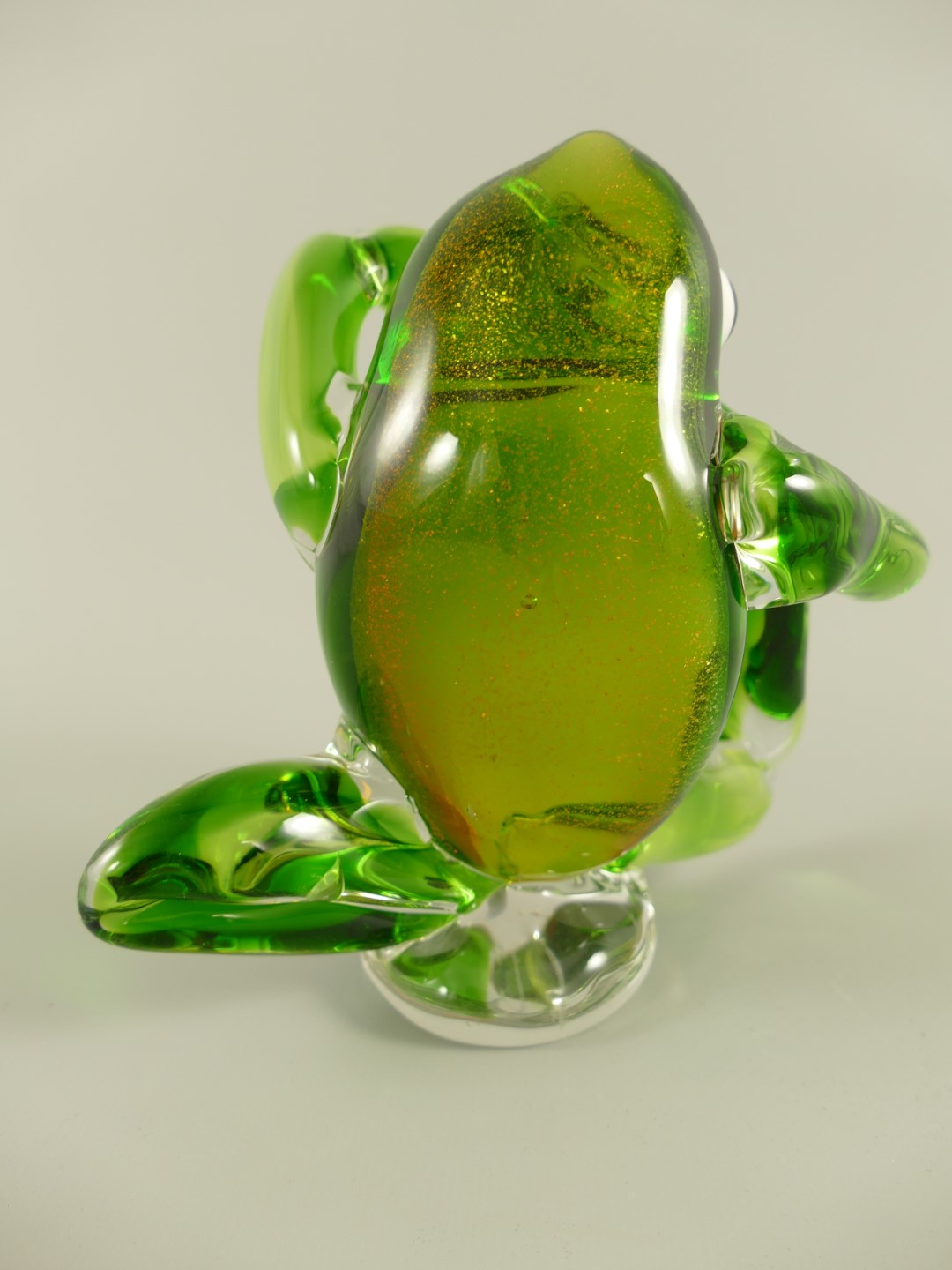 *ANG. Glasfigur Frosch farbe H.15cm