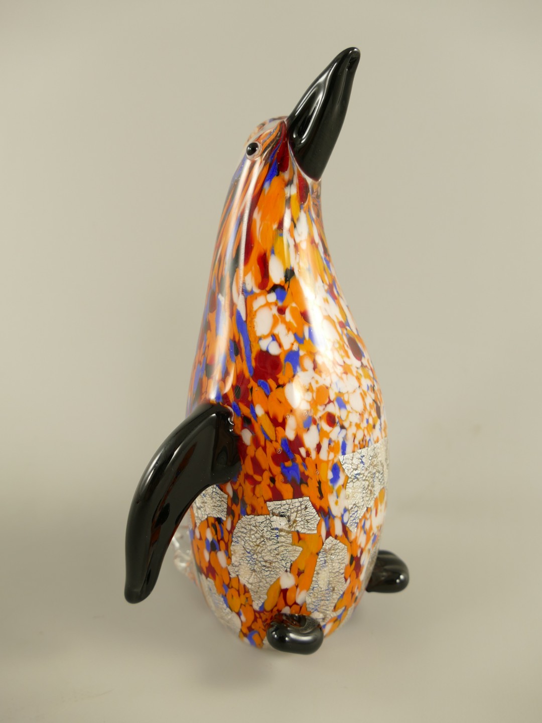 Glasfigur Murano styl Pinguine farbe H.22cm