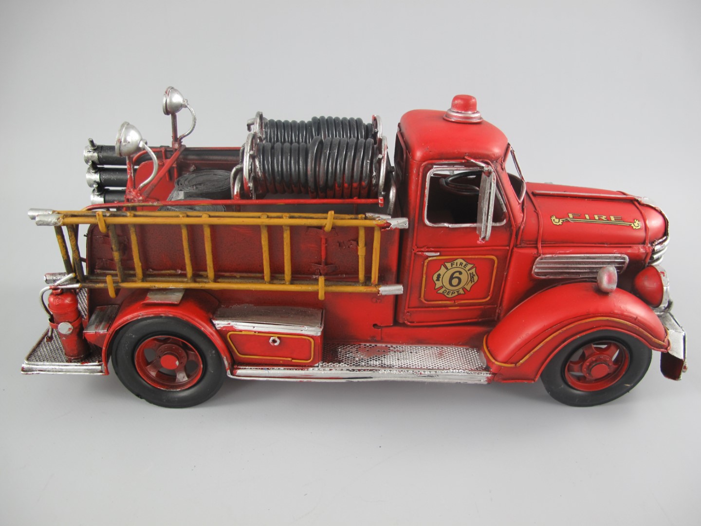 Feuerwehrwagen Antik Eisen L.43x18cm