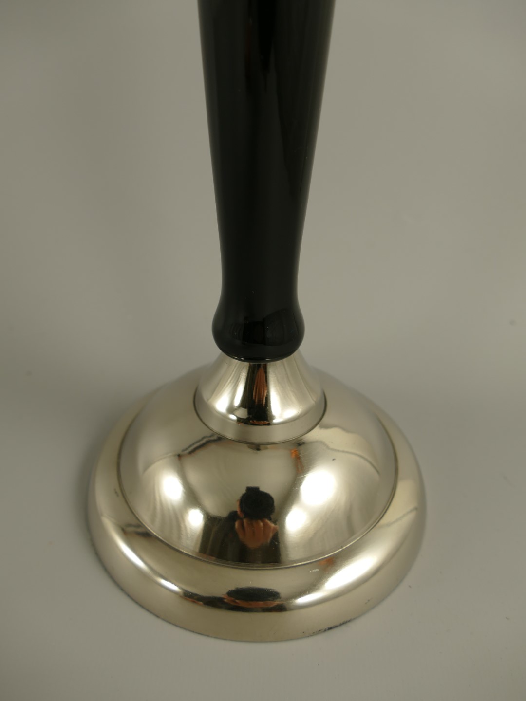 Leuchter vernickelt/schwarz H.32x12cm
