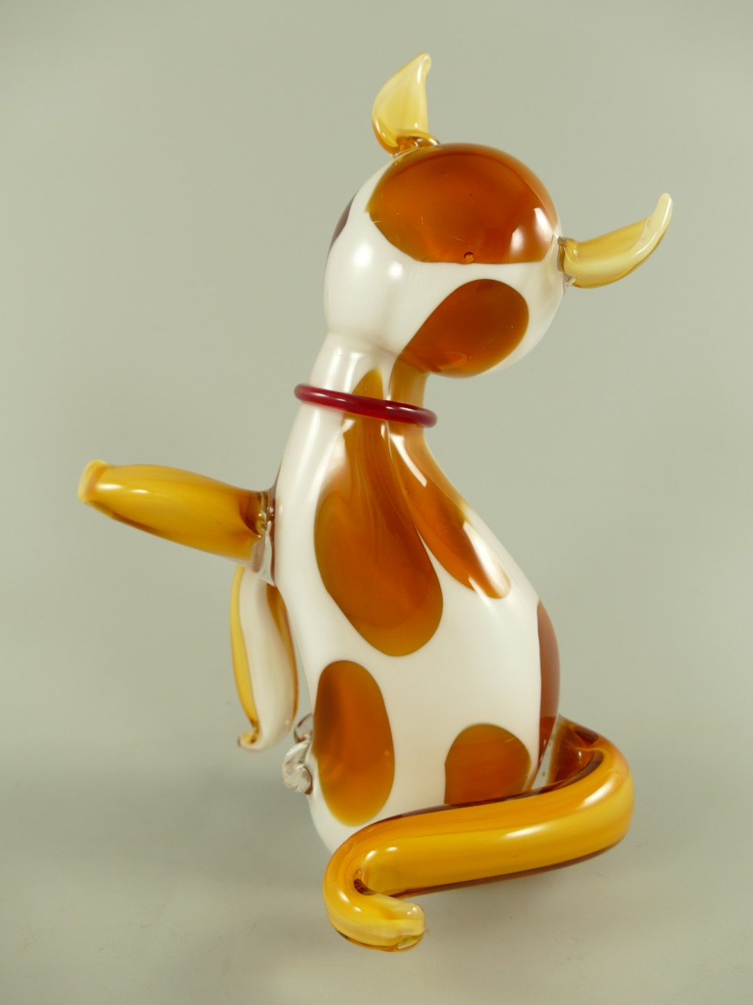 Glasfigur Murano styl Katze farbe H.24cm