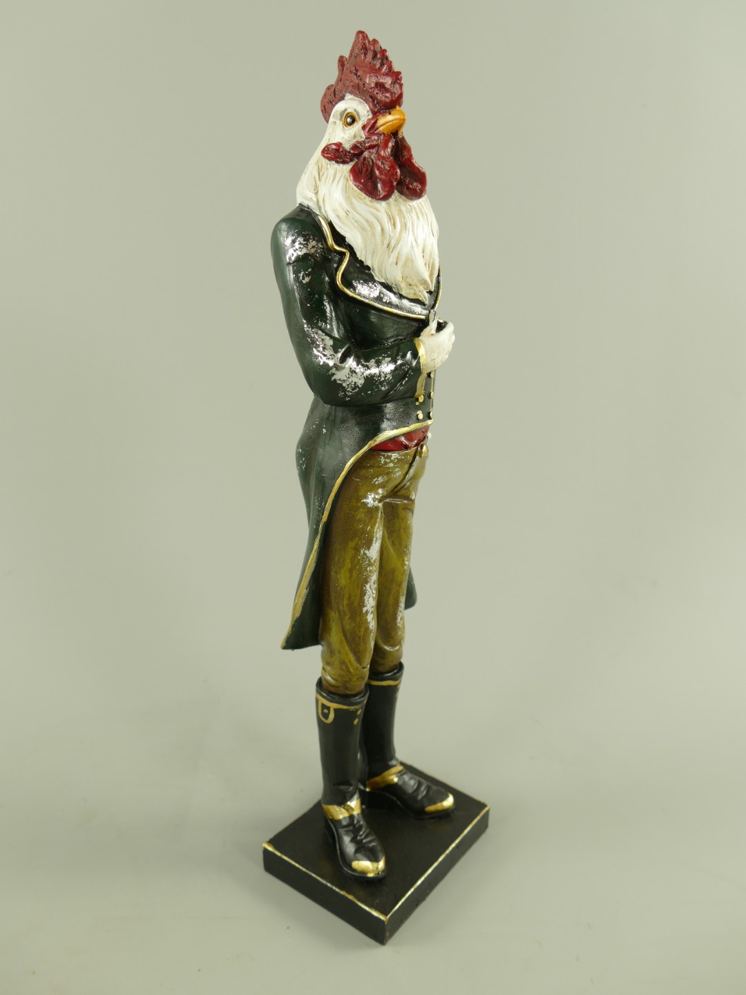 Figur Polystein Hahn farbig H.36x10cm