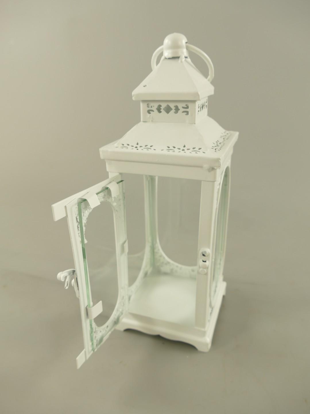 Laterne rustikal weiss Eisen H.25/34/50cm