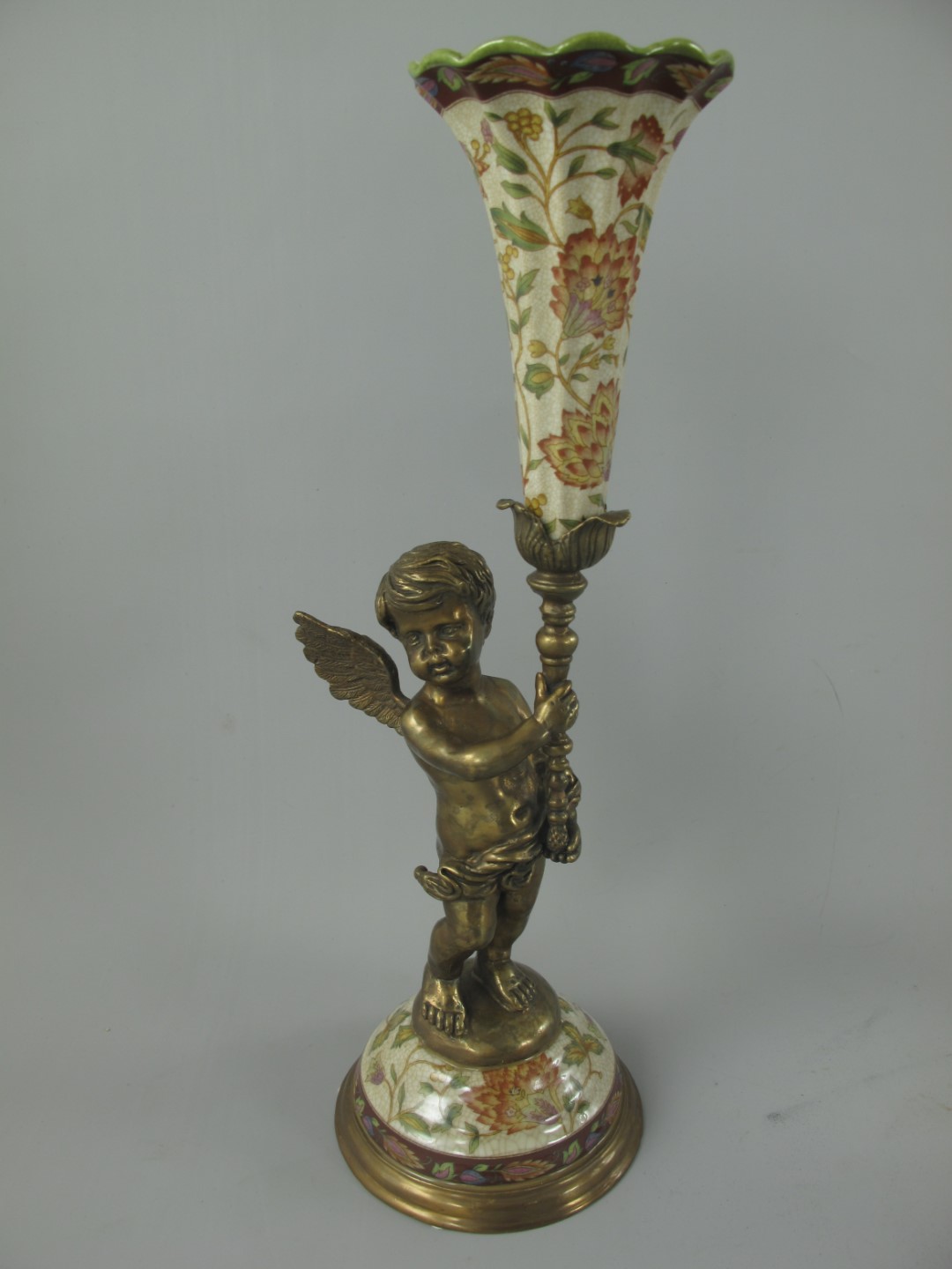 Leuchter FARBE Porzellan/Messing H.39x13cm