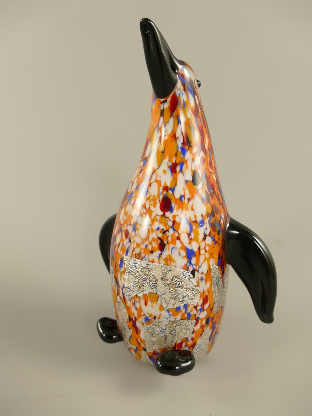 Glasfigur Murano styl Pinguine farbe H.22cm
