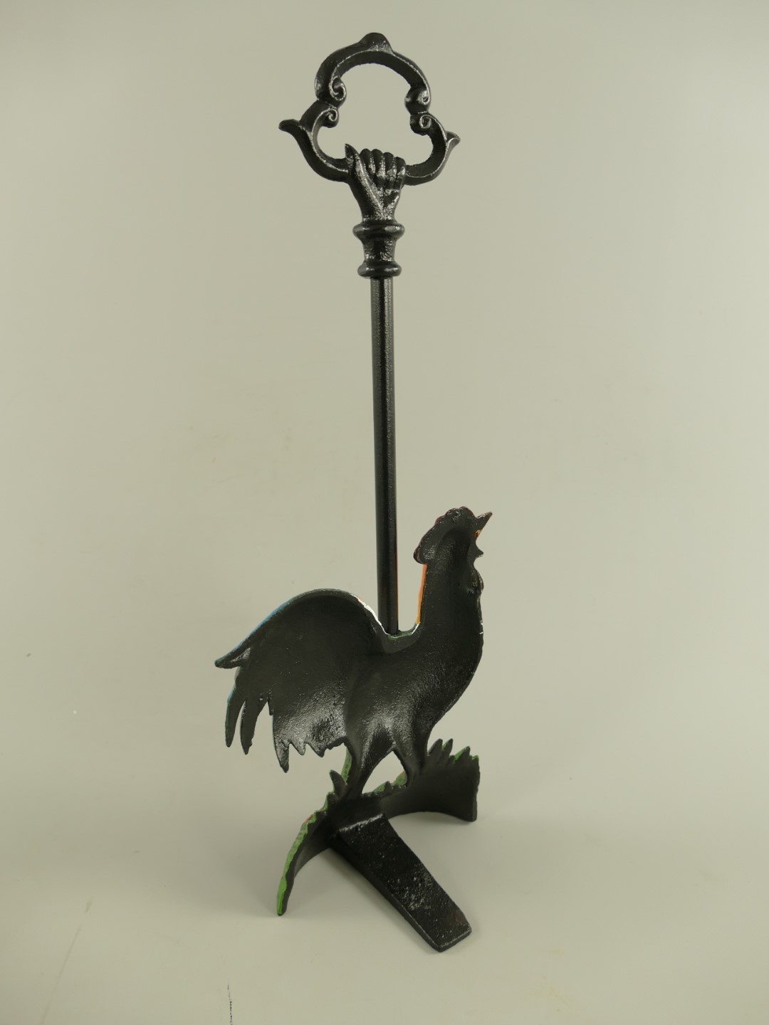 *ANG. Türstopper Hahn Gußeisen farbig H.46x18cm