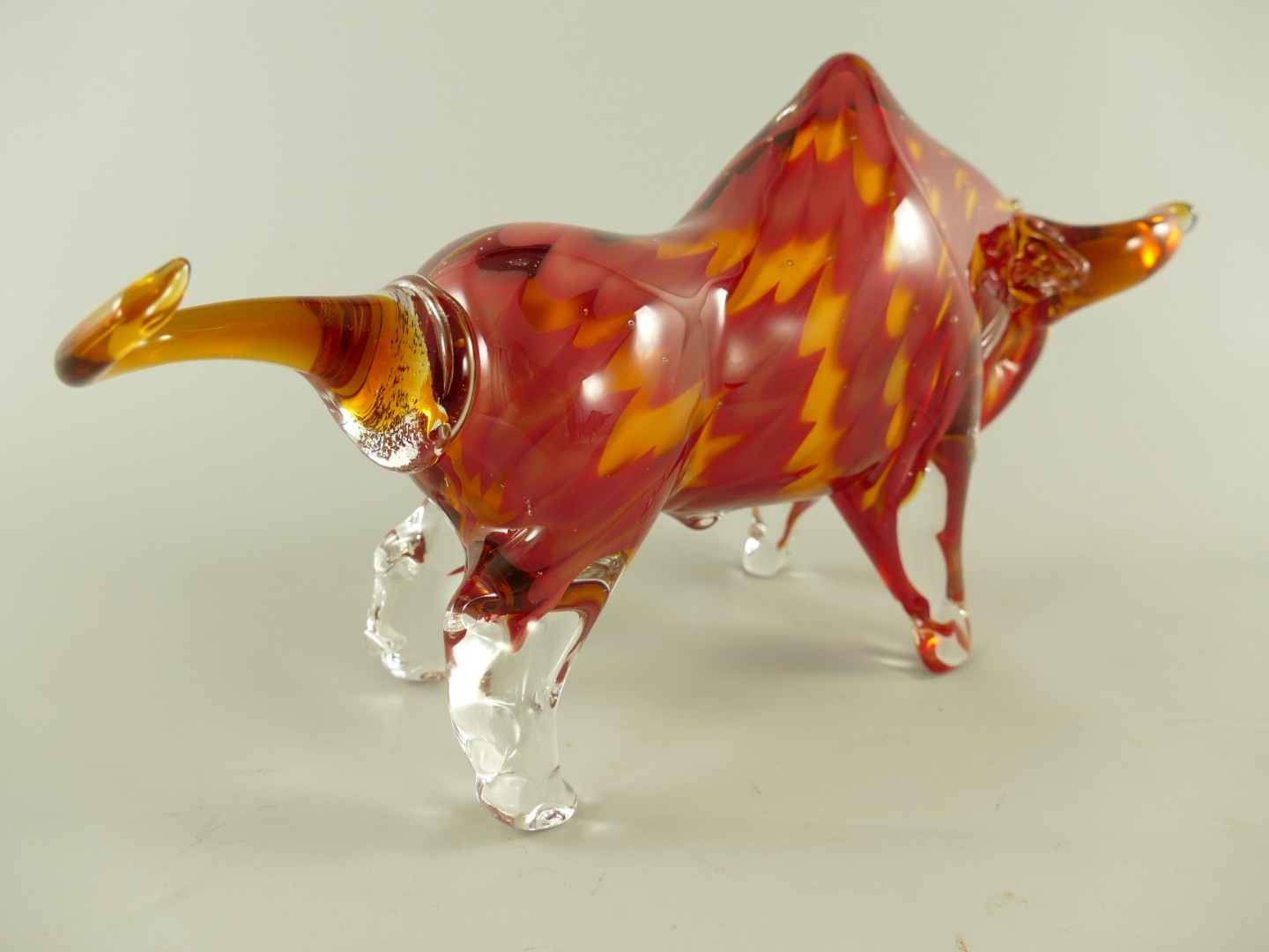 Glasfigur Murano styl Bülle farbe L.34cm