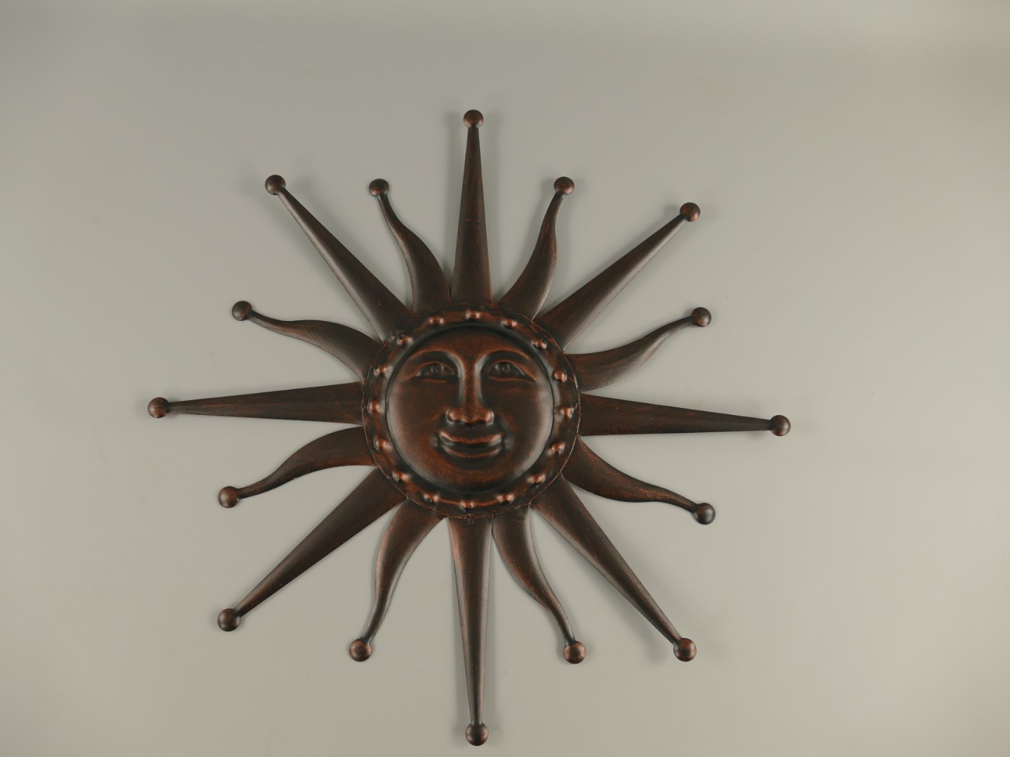 Wandornament SONNE antik Eisen Kupfer/Braun D.60cm