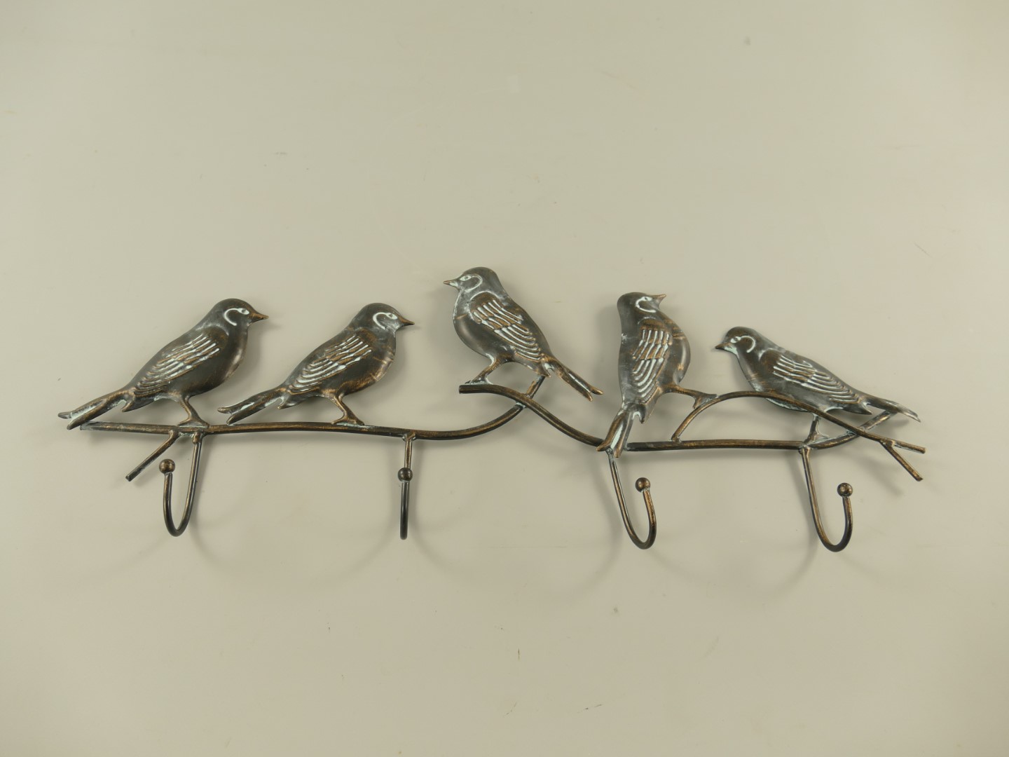 Wandhaken Eisen Vogel Grau/schwarz  L.52cm