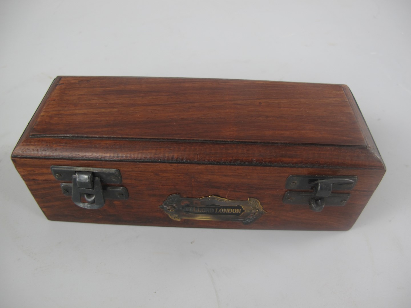 Fernrohr Mes./leder Classic patina Holz Box L.17cm