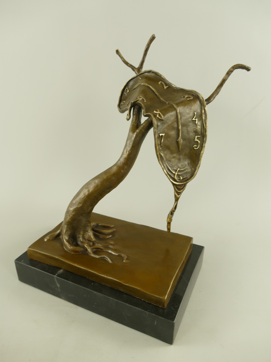 Figur Bronze fließende Uhren Baum H.35cm