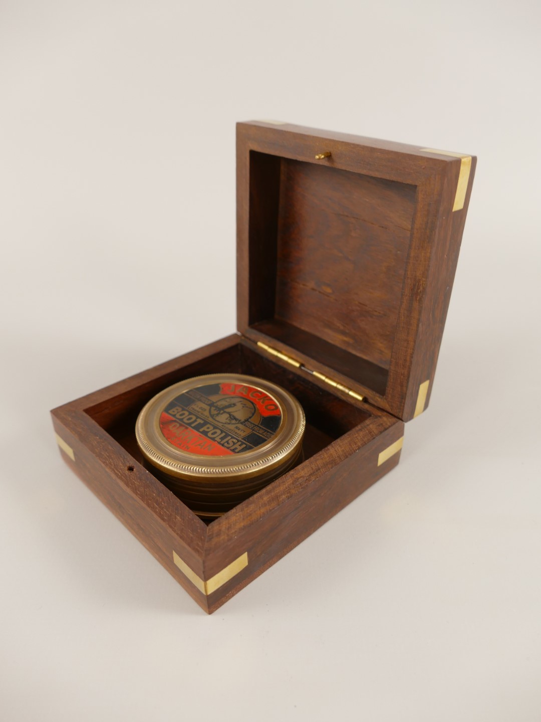 Kompaß mit box Messing brüniert D.6x2cm
