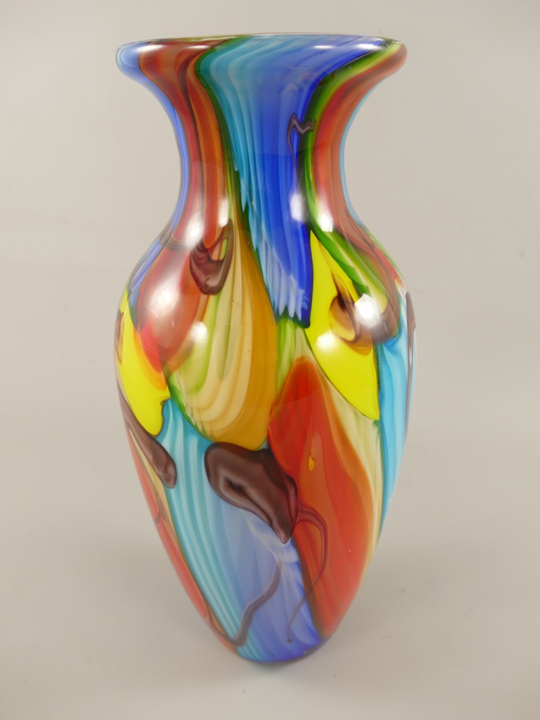 Glas Vase farbe H.41x20cm