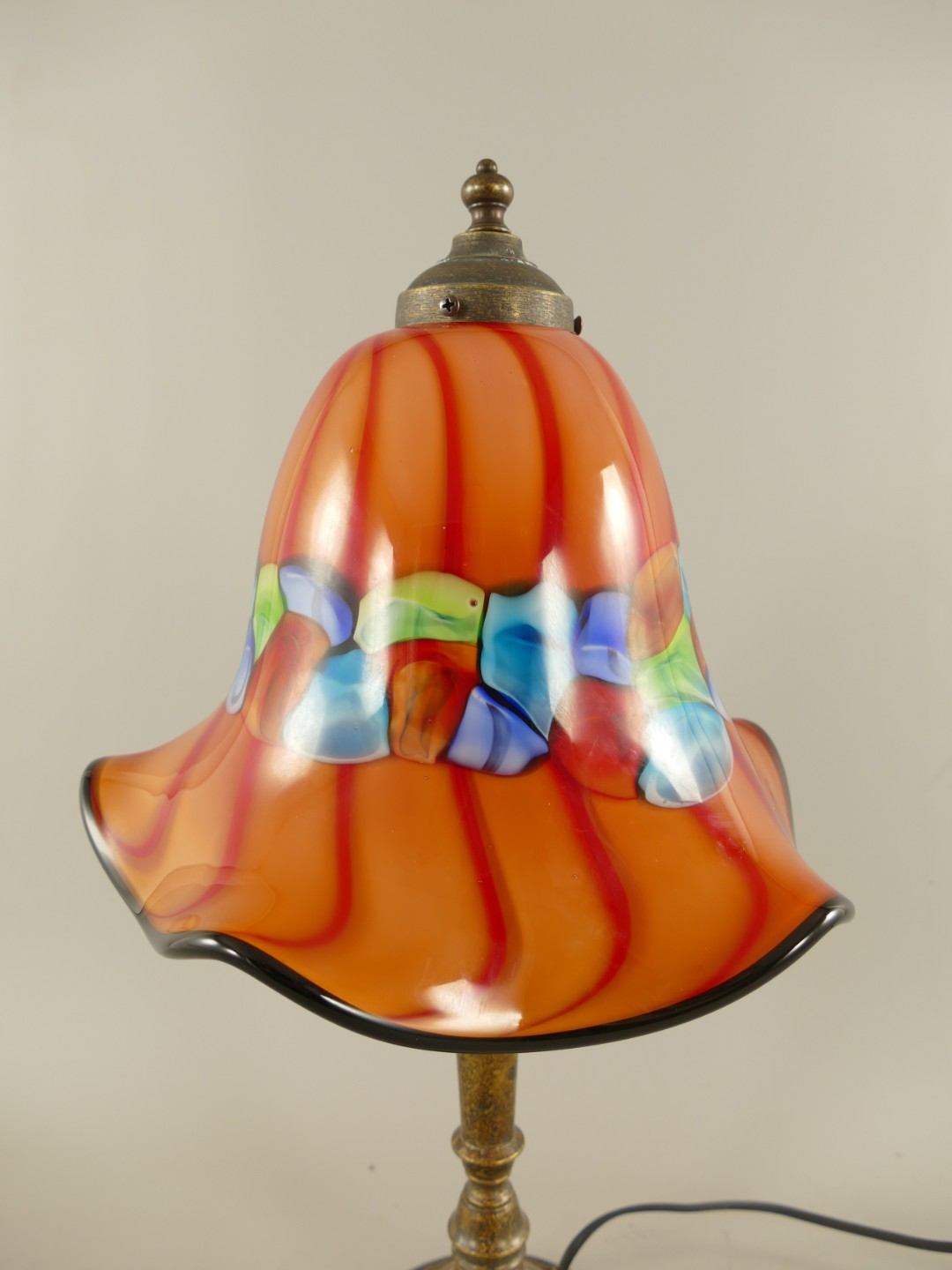 Lampenschirm/Fuss 130.052B Glas farbe H.53cm