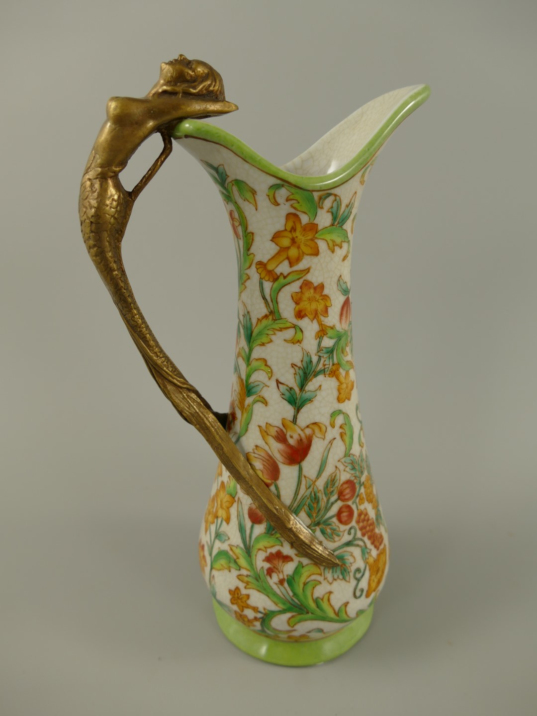 Vase Porzellan/Messing bunt H.25x14cm