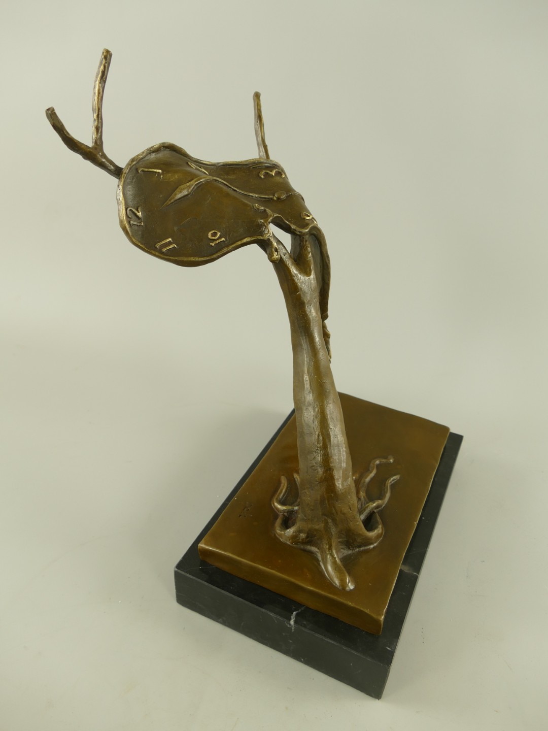 Figur Bronze fließende Uhren Baum H.35cm