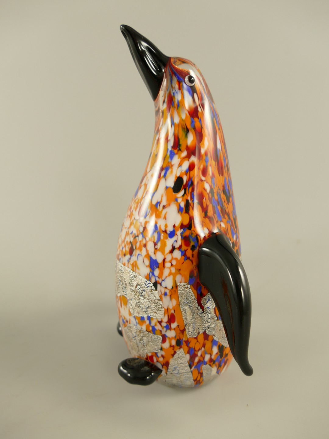 Glasfigur Murano styl Pinguine farbe H.22cm