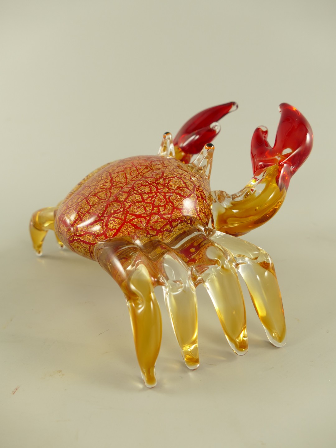Glasfigur Murano styl Krabben farbe L.20cm