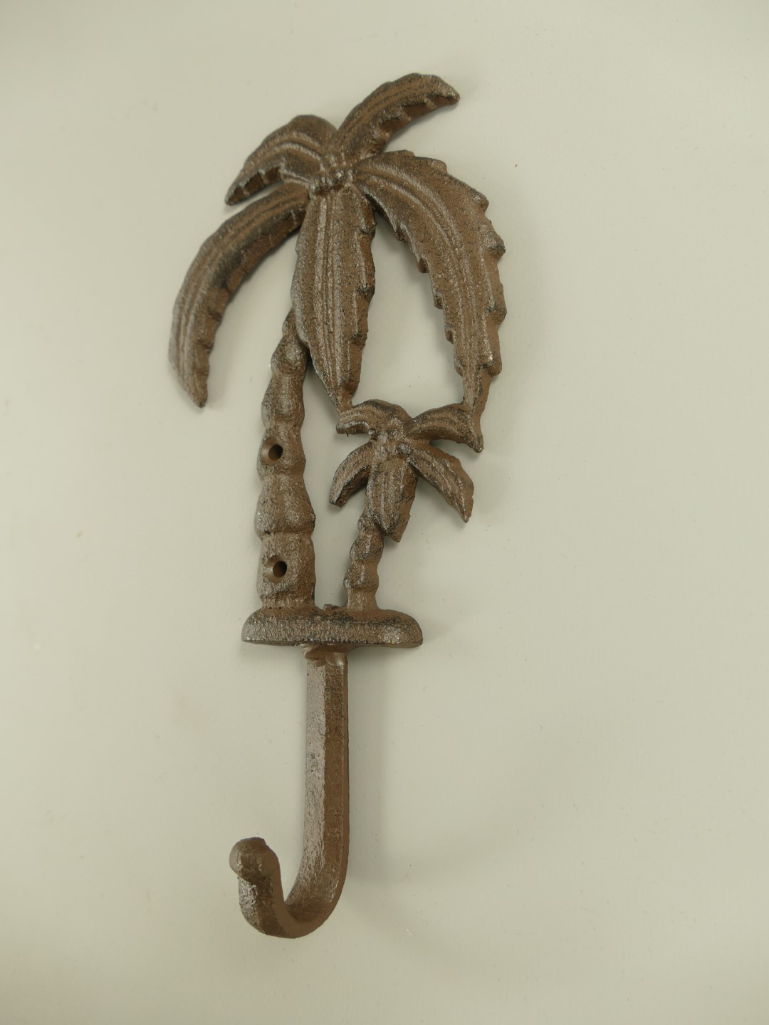 Wandhaken Palme Eisen rustikal braun H.21cm