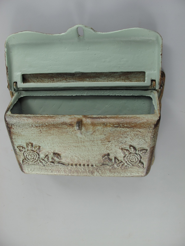 Wandbriefkasten Gußeisen farbig L.32x26cm