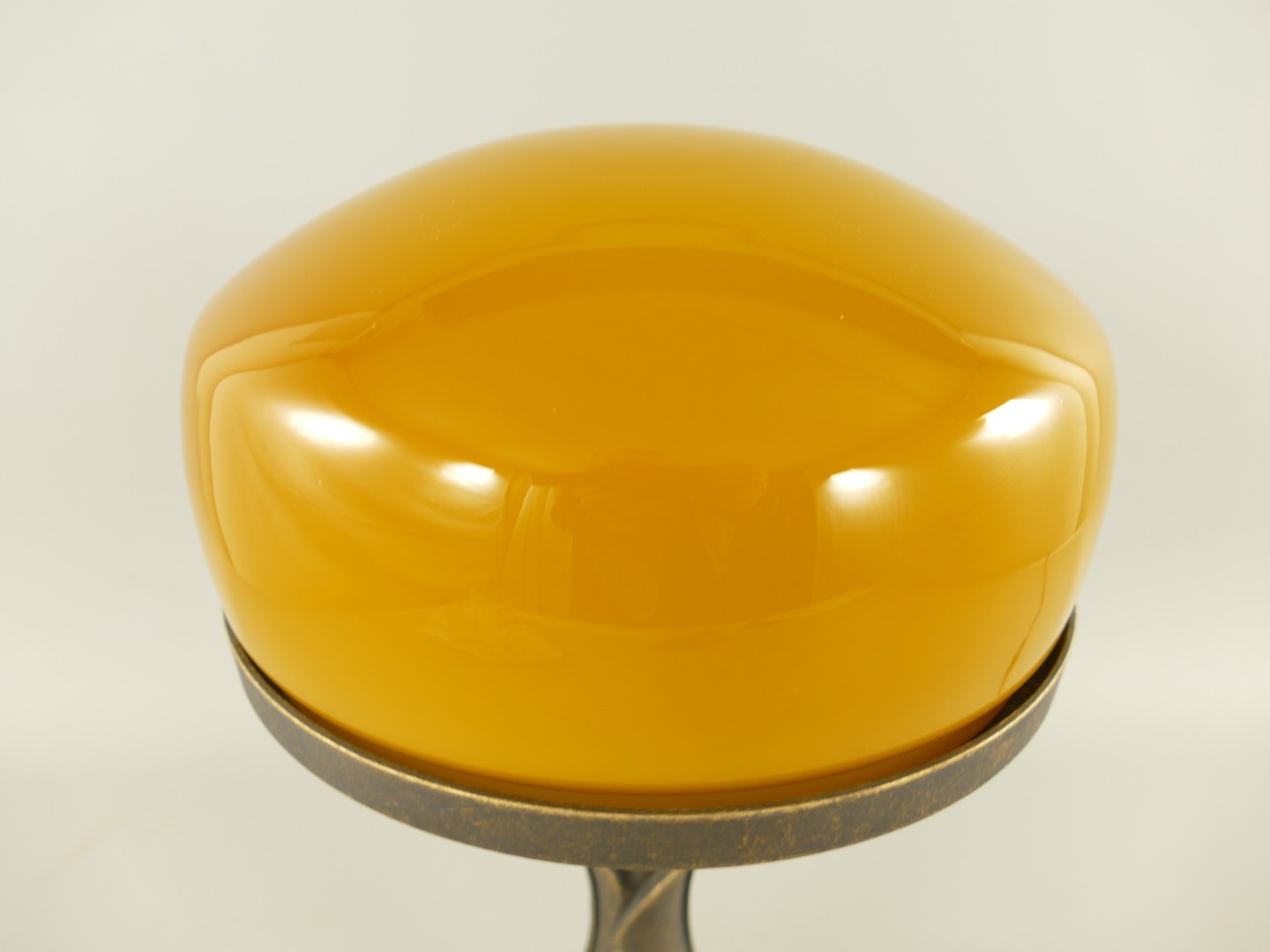 Pilzlampe Messing brün.(Glas Cog. 162.PS-C) H.38cm