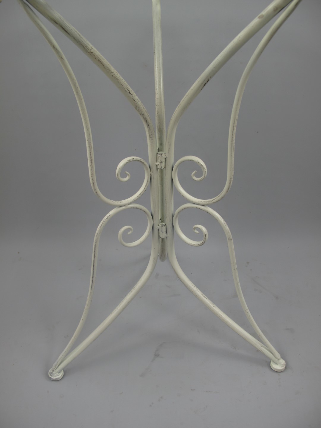 *NT 2Stuhl/Tisch(70) H.93cm Eisen rust. WEISS SET
