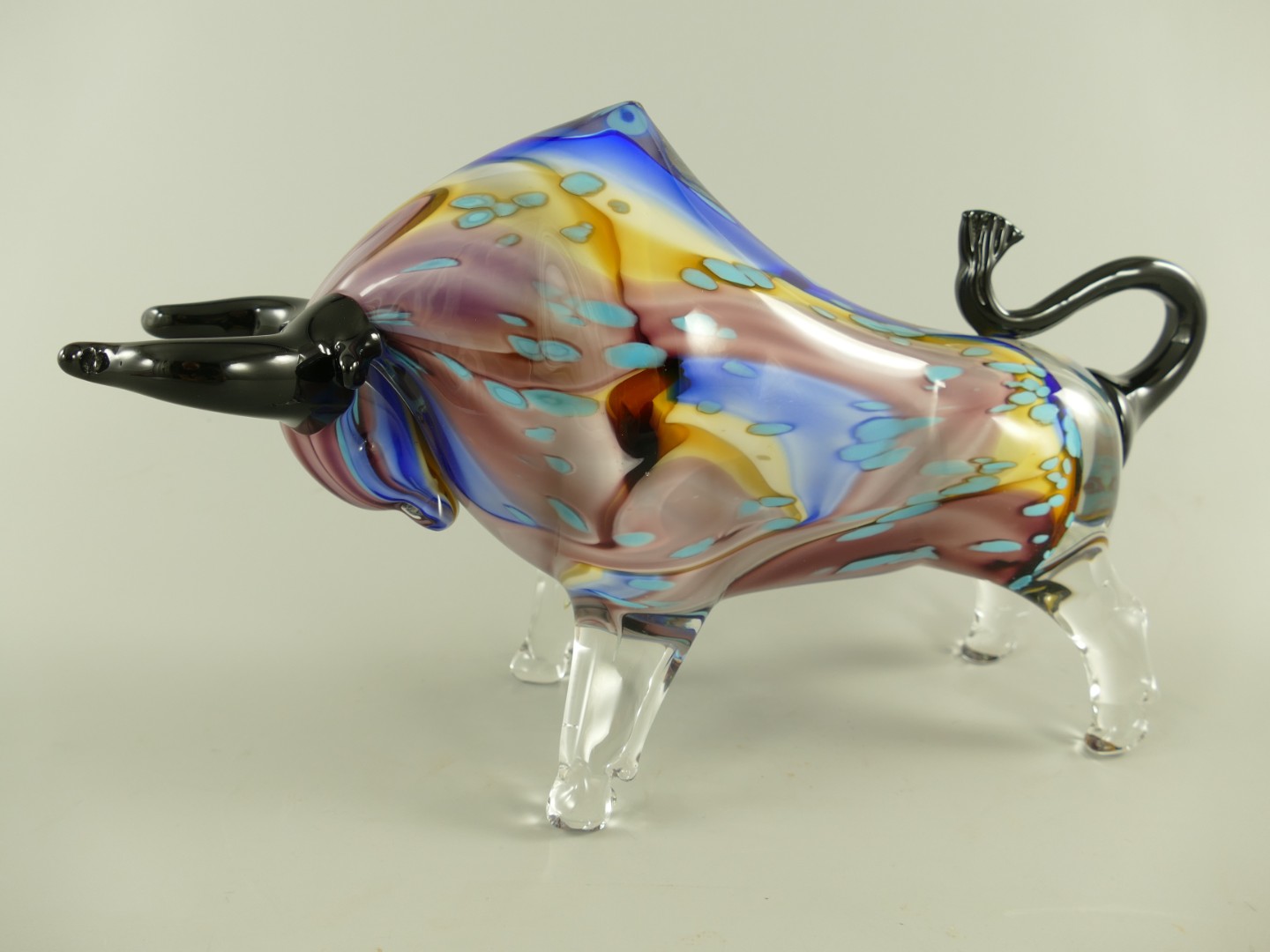 Glasfigur Murano styl Bülle farbe H.38cm