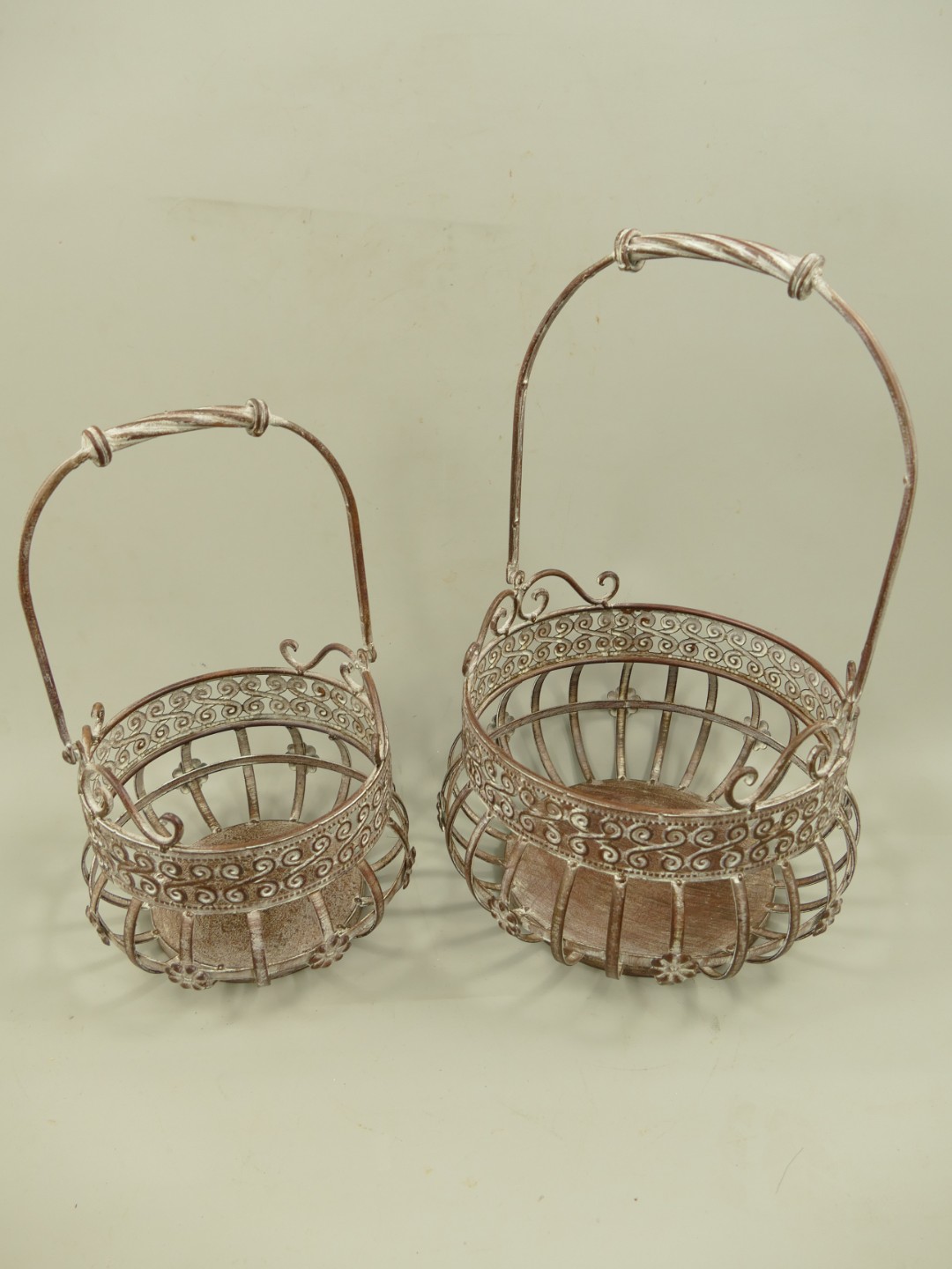 Korbset Eisen rust. braun Set/2 H.36/46cm