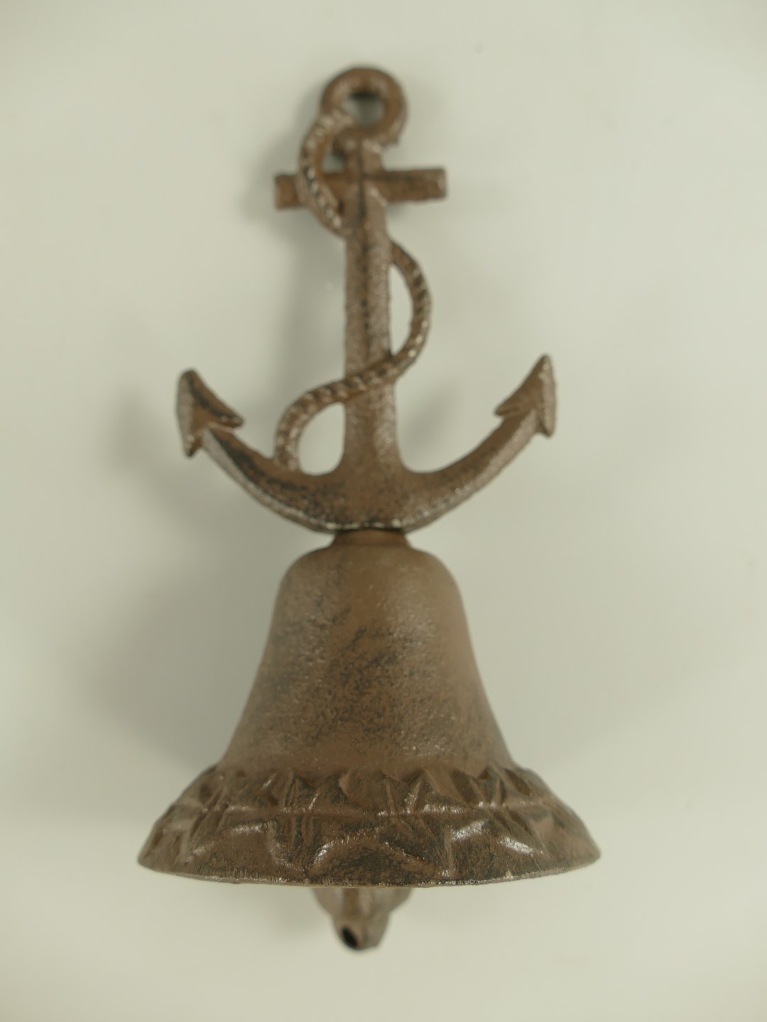 Tischglocke Anker Gußeisen rustikal braun H.18x9cm