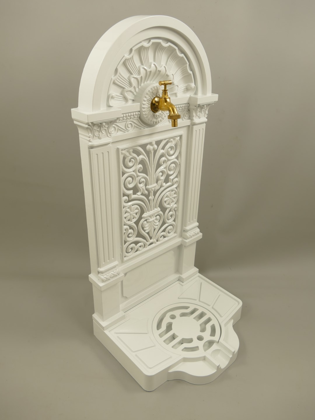 Stehbrunnen Alu Guß weiss H.83x40cm