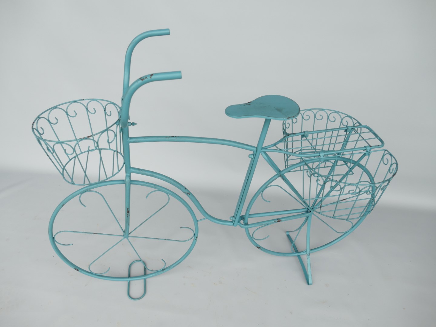 (*S) Blumen FAHRRAD rustik blau L.112cm