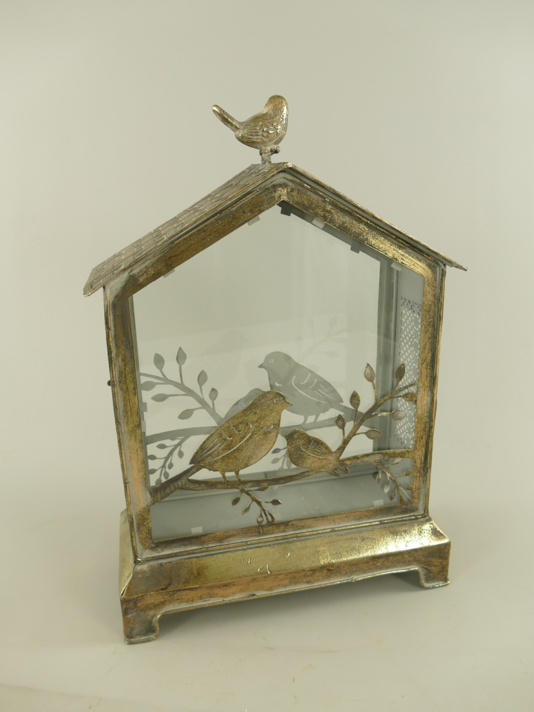 (*)Laterne Vogel rustikal Eisen farbe H.46cm