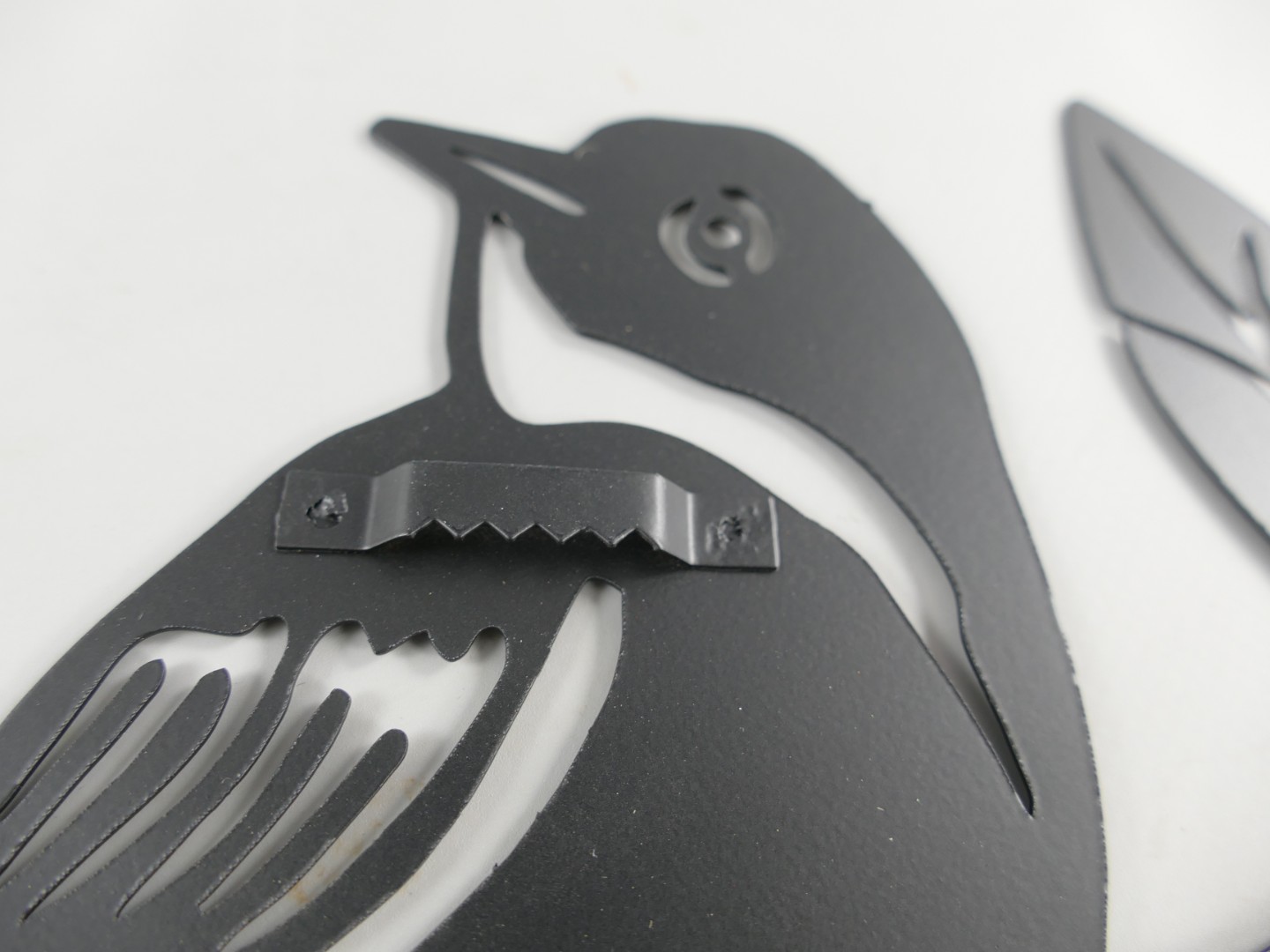 Wand Ornament Vogel Schwarz Eisen L.31cm