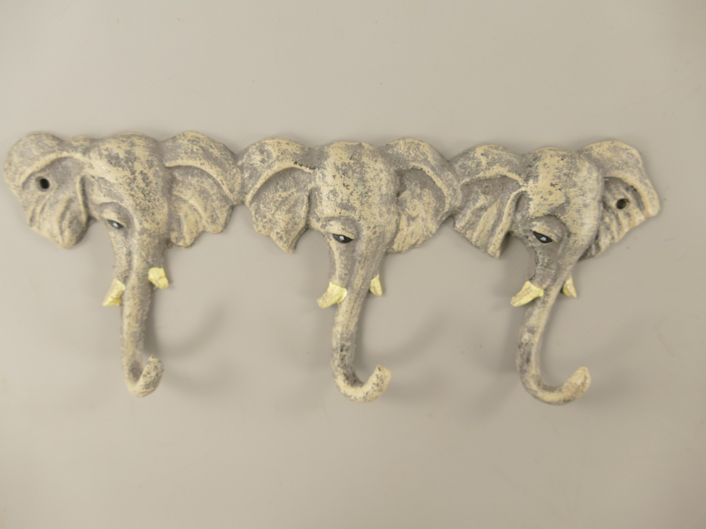 Wandhaken Gusseisen Elefant farbig L.28cm P/St.