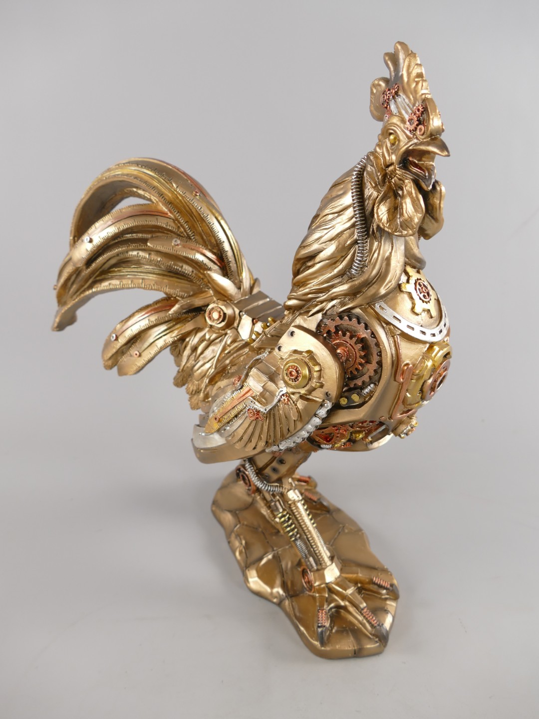 Figur Polystein Steampunk Huhn farbig H.37cm