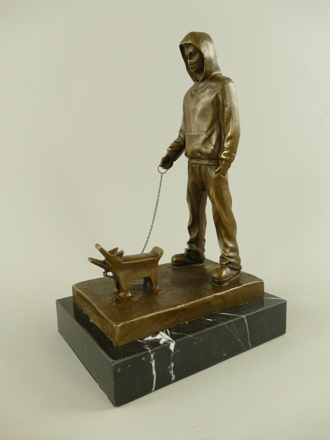 Figur Bronze Banksy Hund H.27cm