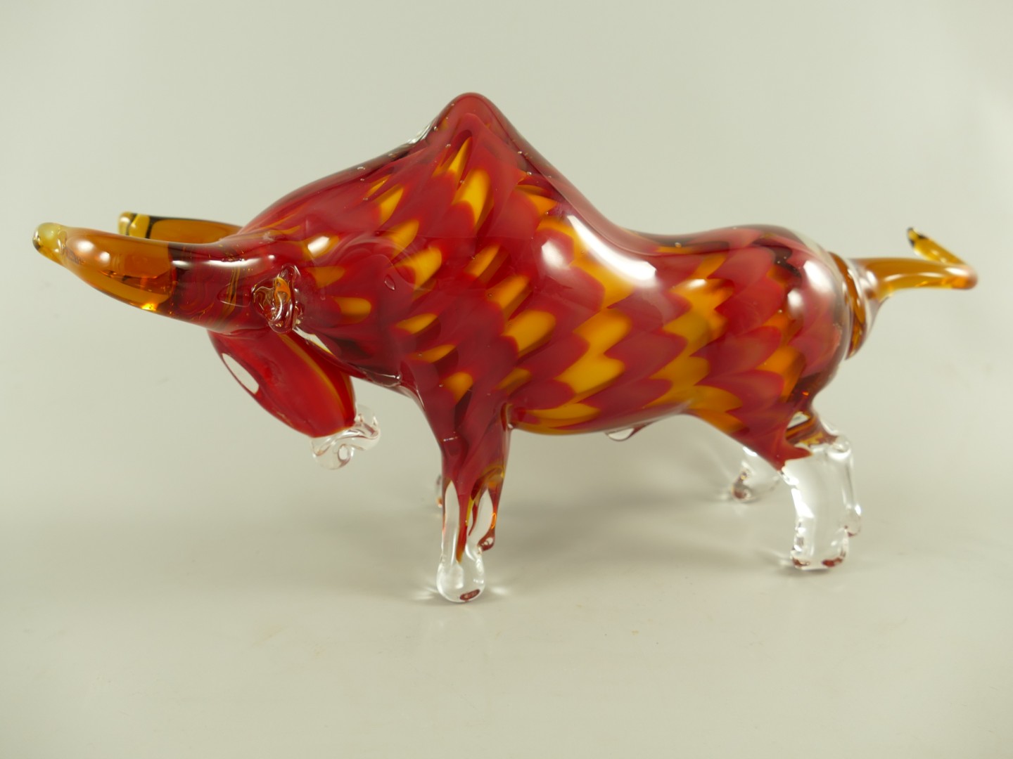 Glasfigur Murano styl Bülle farbe L.34cm