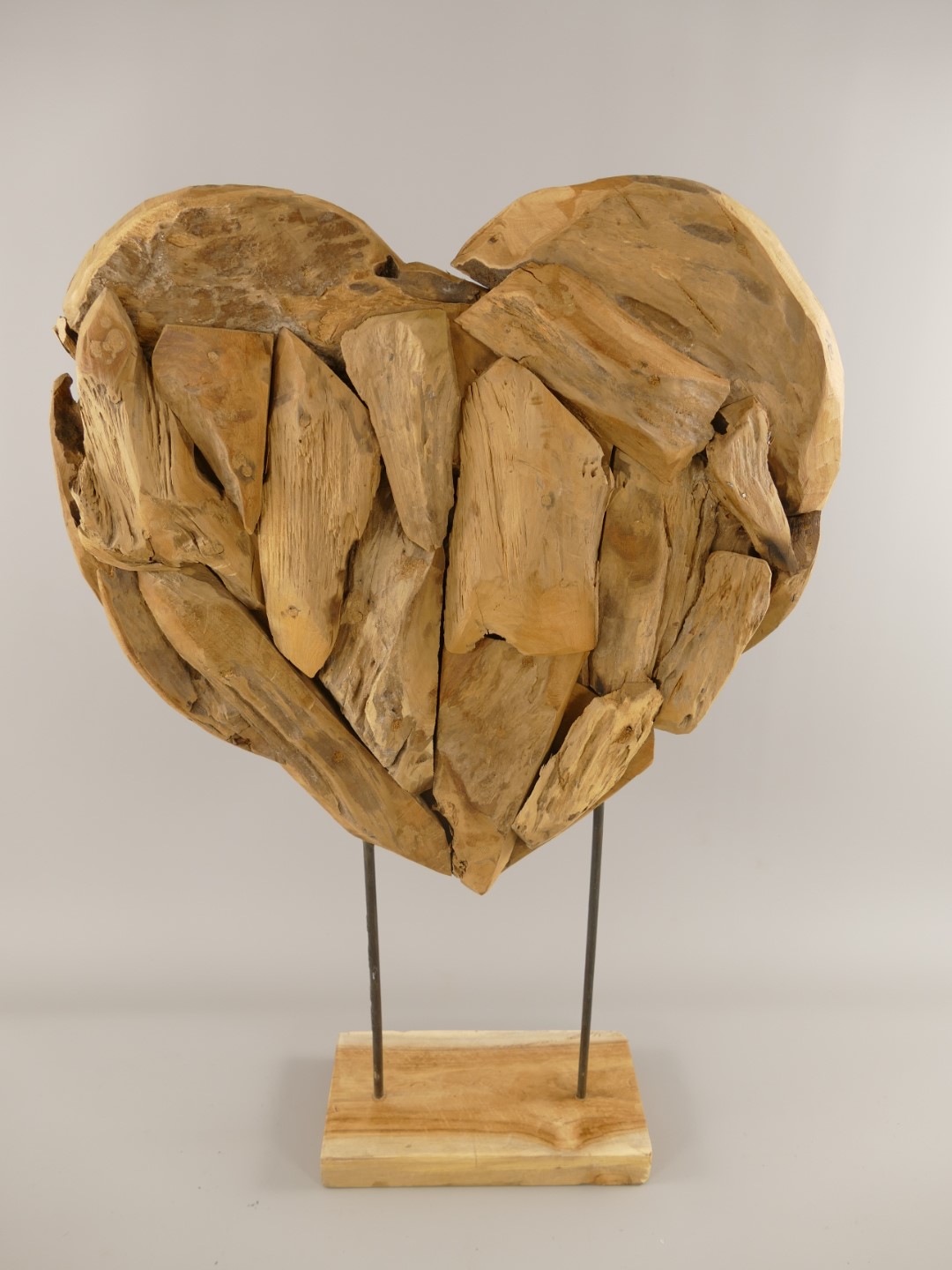 *NT Deko Herz Teak Holz/Eisen H.80cm